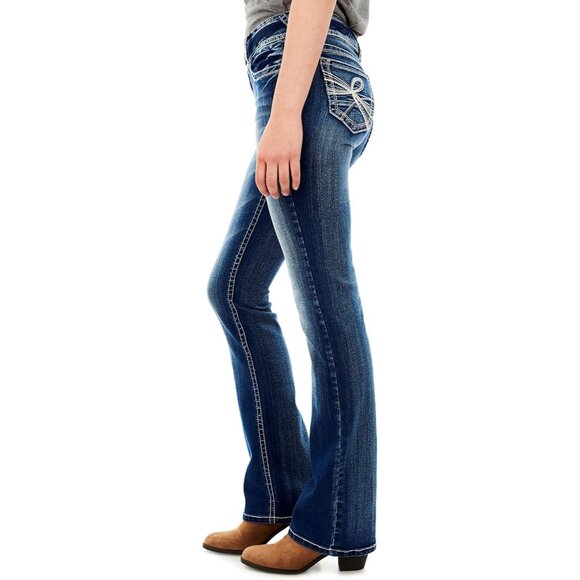 Bootcut Jeans Women Mid-Rise Curvy Fit Insta Stretch Denim Sizes 0-24 - Picture 3 of 9